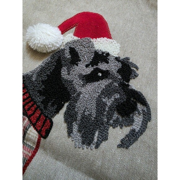 Loving Kindness Scotty Dog Throw Pillow Cover Embroidered Christmas 20x20 FLAW - Picture 4 of 8